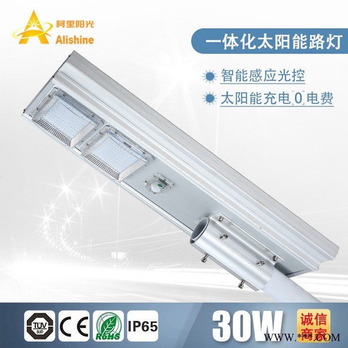 阿里阳光J30 LED太阳能灯 30w 太阳能一体化路灯 太阳能庭院灯 一体化太阳能路灯图3