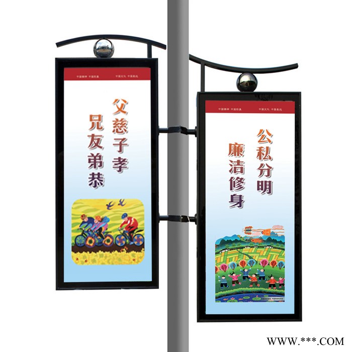 钦州太阳能供电灯杆灯箱 路灯广告牌 道旗灯箱制作厂家图8