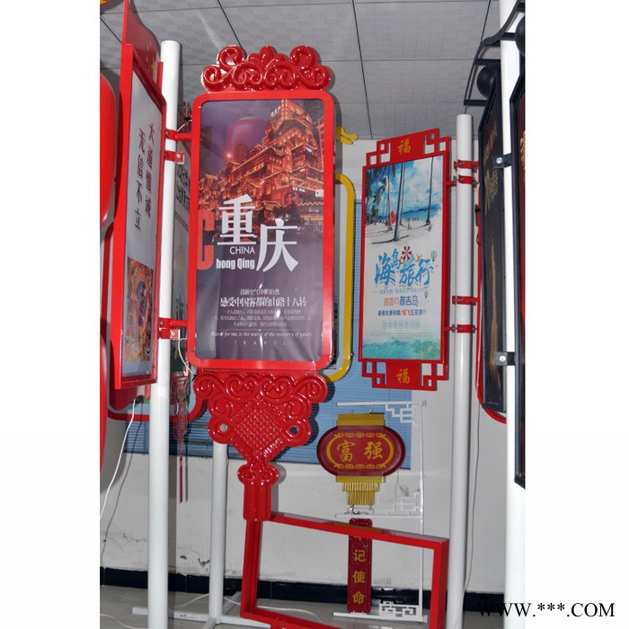 大朗发光中国结灯杆灯箱设计太阳能供电led发光图4