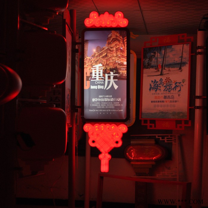 大朗发光中国结灯杆灯箱设计太阳能供电led发光图6