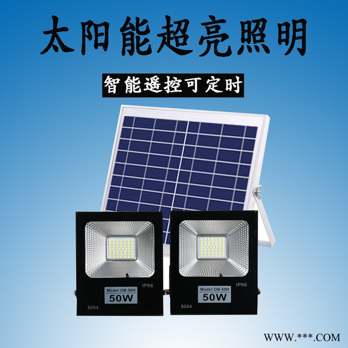 **欧仕美太阳能路灯 太阳能一拖二照明灯新款乡村一拖二LED太阳能照明灯投光灯户外防水光控遥控庭院灯路灯超大功率超亮图2
