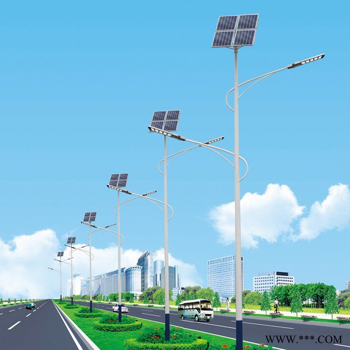 厂商供货LED太阳能路灯厂家新农村6米30w小金豆50W双臂市电路灯照明图2