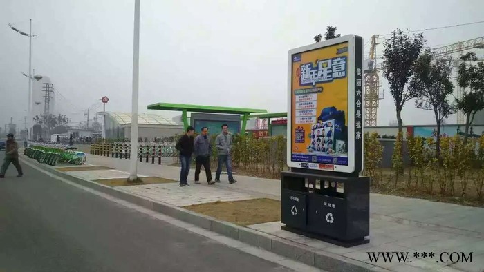 宿迁生产太阳能广告垃圾箱 制作图片 铭扬广告灯箱图3