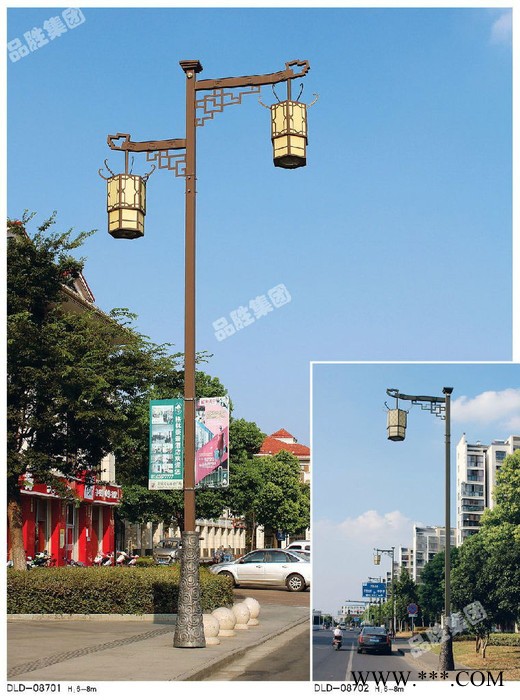【品胜照】双头庭院路灯 户外景观灯 小区定花园灯 过道灯 高杆灯 草坪灯 别墅led太阳能景观路灯新农村4米道路灯一体化图5