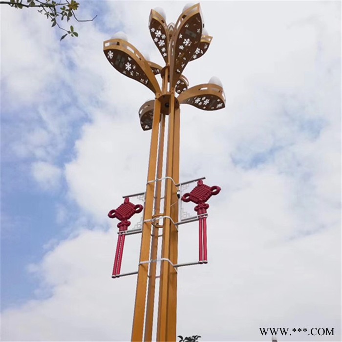 供应8米LED中国结路灯 LED注塑节日灯路灯 红灯笼LED节日灯 太阳能中国结路灯图4