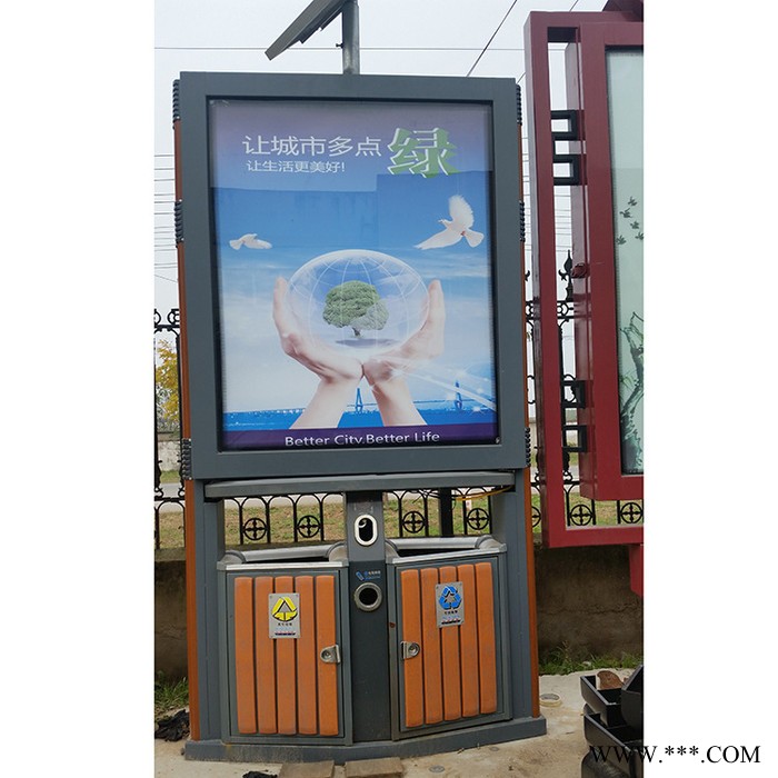 全新原装 新款广告垃圾灯箱 新款太阳能广告垃圾箱   宣传栏生产厂家图7