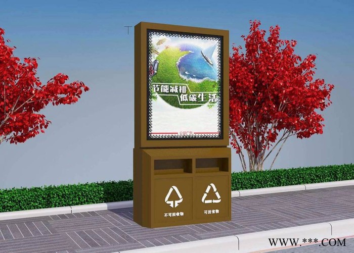 同德广告定制 灯箱LJX-045不锈钢太阳能垃圾箱厂家  同德广告制造图5
