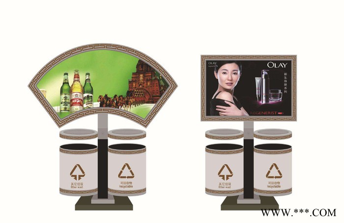 同德广告定制 灯箱LJX-045不锈钢太阳能垃圾箱厂家  同德广告制造图3