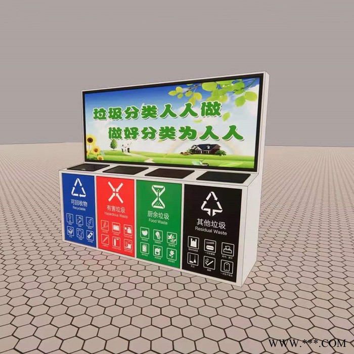 宿迁铭扬 广告分类垃圾箱  太阳能滚动广告灯箱厂家价格  智能垃圾箱图2