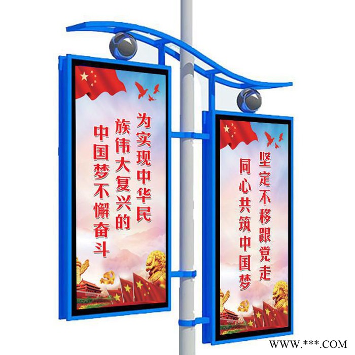 灯杆灯箱抱柱灯箱抱柱灯杆广告牌双画面灯杆广告灯箱太阳能供电双面发光免费版设计图8