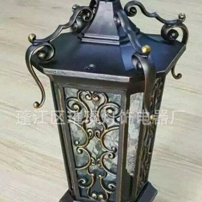 璀璨  直销LED太阳能柱头灯 小区花园庭院灯 别墅大门中式围墙灯 庭院柱头灯