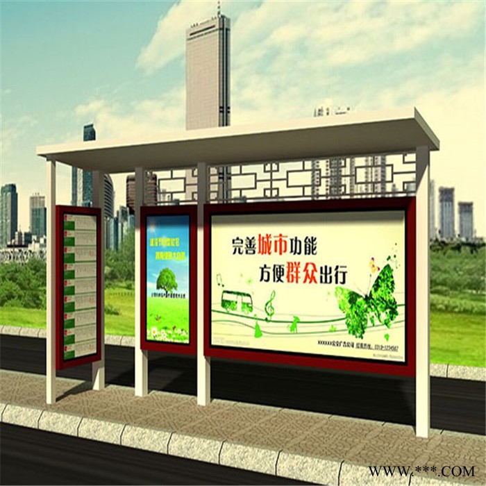 绵阳厂家定制公交候车亭 太阳能滚动广告灯箱 公交站台 不锈钢公交候车亭图2