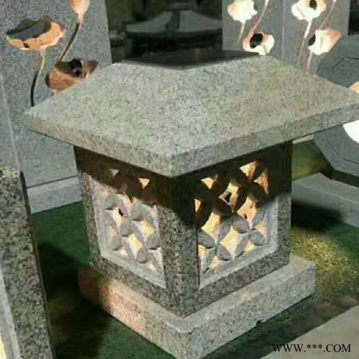 【洛彤】花岗岩石灯笼 户外太阳能石灯 庭院简约现代日式石灯 禅意景观照明灯图6