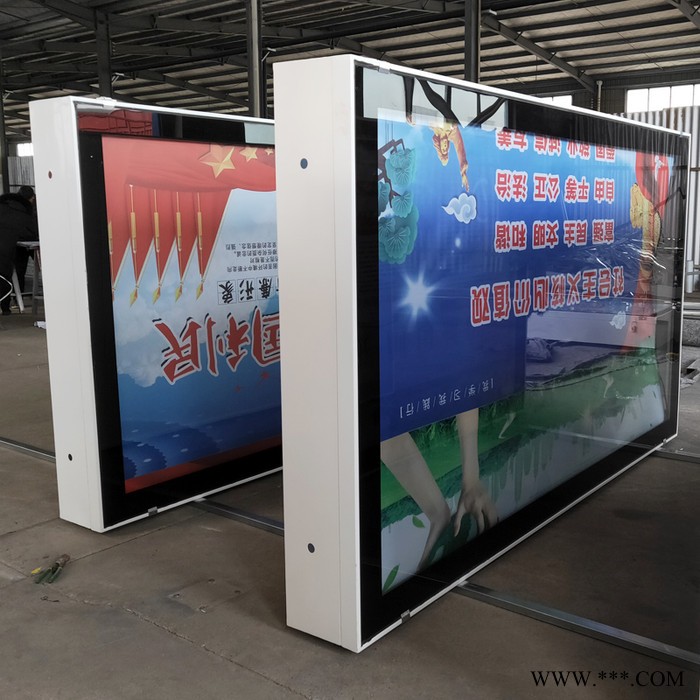 社区宣传栏滚动灯箱液压开启太阳能供电校园挂壁宣传栏图5