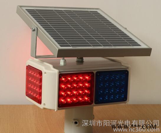 太阳能爆闪灯 太阳能交通警示灯 LED红蓝警示灯图3