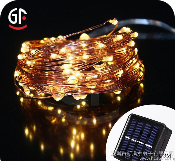 源头SL200T防水太阳能200灯LED铜丝灯串 户外花园工程装饰灯图2