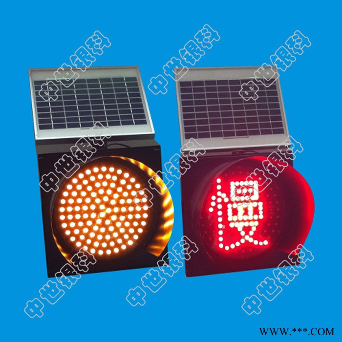 供应贵港市太阳能黄闪警示灯，黄闪加慢字，要求可定制图3