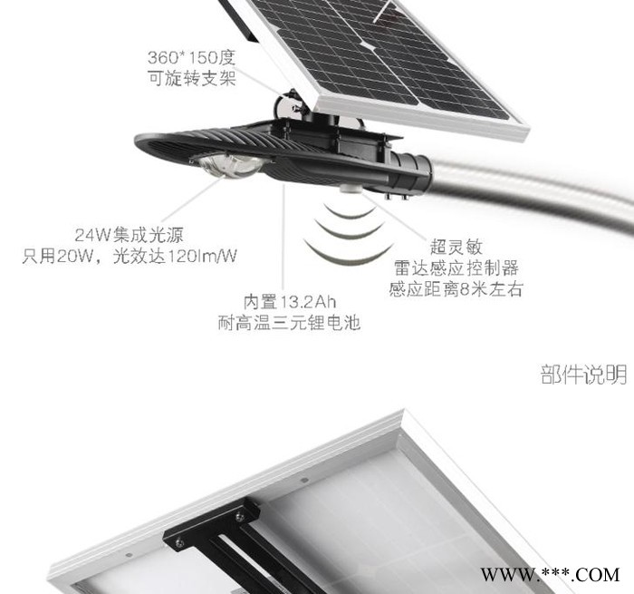 好美宝剑型AM-TY-L20太阳能感应路灯美丽乡村不用电智能感应路灯太阳能路灯 宝剑型太阳能路灯 LED太阳能路灯图2