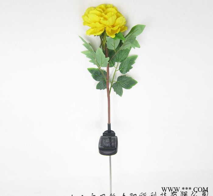 太阳能LED仿真 精致 黄色牡丹花花灯 太阳能花园灯 草坪灯图3