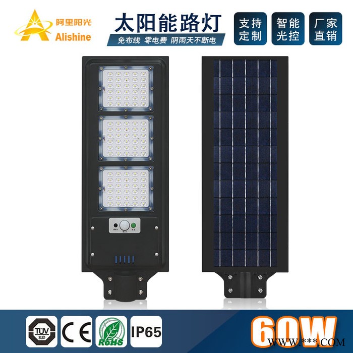 家用太阳能灯 60w节能灯 LED灯 装墙灯  支臂安装太阳能灯 寿命长的灯 农村灯 出口灯 实体工厂 太阳能庭院灯图6