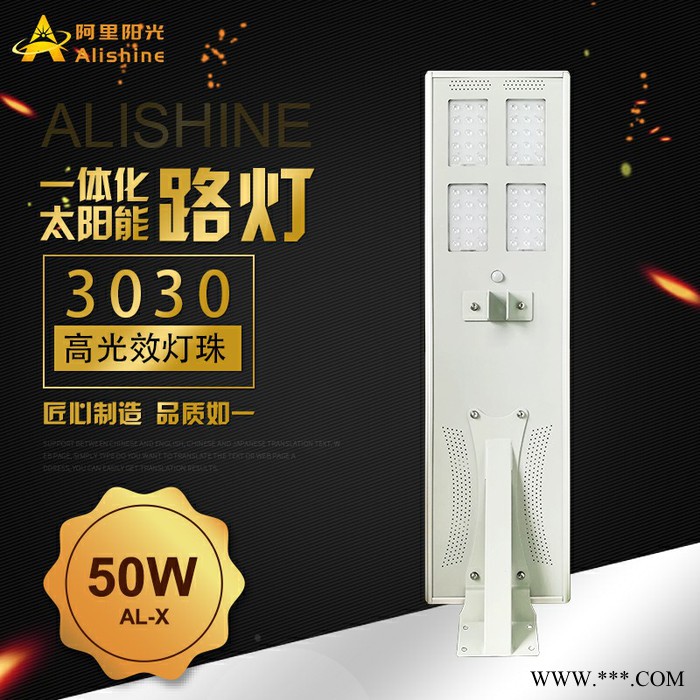 阿里阳光 X50W太阳能一体化路灯 深圳路灯厂家 进出口爆款 寿命长的LED太阳能路灯 LED光源 可定制化太阳能路灯图3