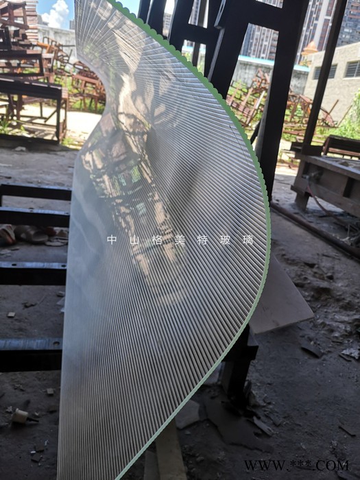 压花异形玻璃 聚光热弯弧形玻璃  淋浴房特色弯玻璃图3