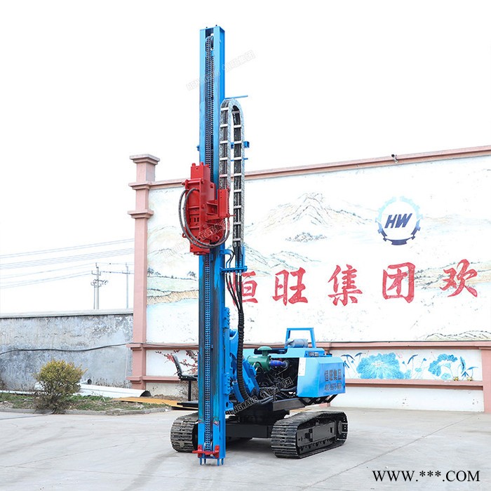 光伏打桩机厂家 打桩机 山东恒旺太阳能光伏电桩打桩机 小型地基机 油电两用 太阳能光伏打桩机图5