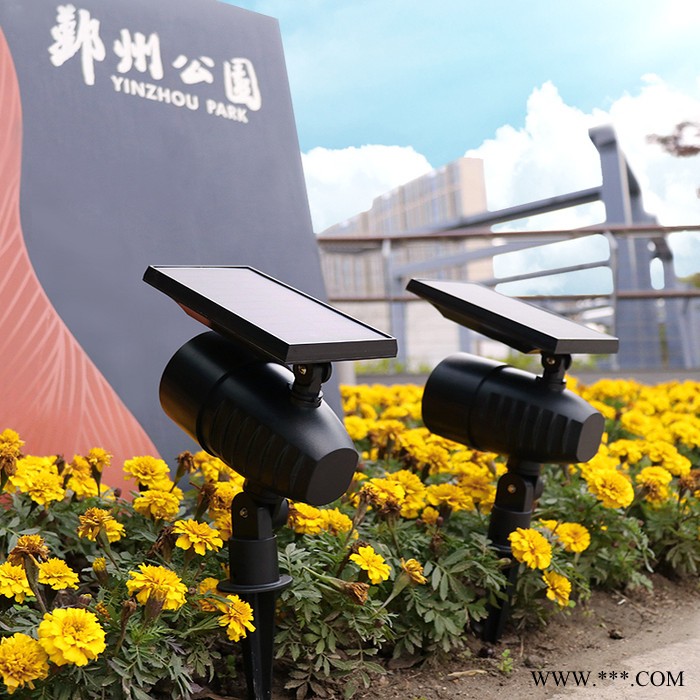 点点SL1832D 2只装太阳能射灯投射灯生产厂家批发 庭院灯户外花园别墅照树灯防水景观灯 商业广告照明灯插地灯安装两用图4
