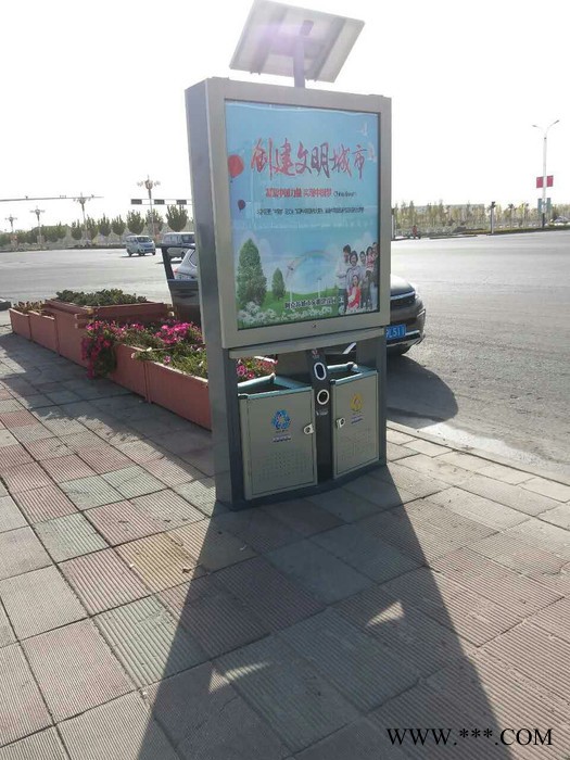 太阳能广告垃圾箱 两支灯太阳能广告垃圾箱 定做找宿迁铭扬图2