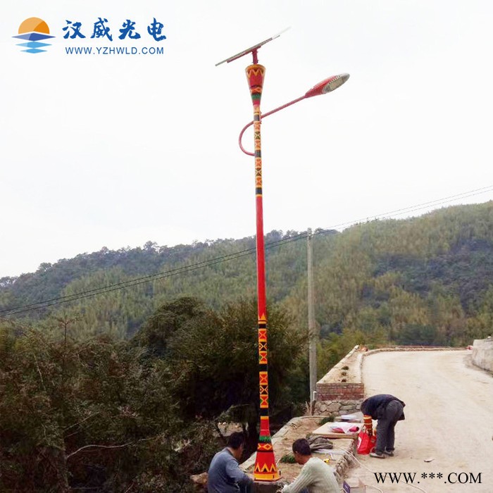 名族风太阳能路灯 印花名族特色太阳能路灯定制 特色民族路灯图4