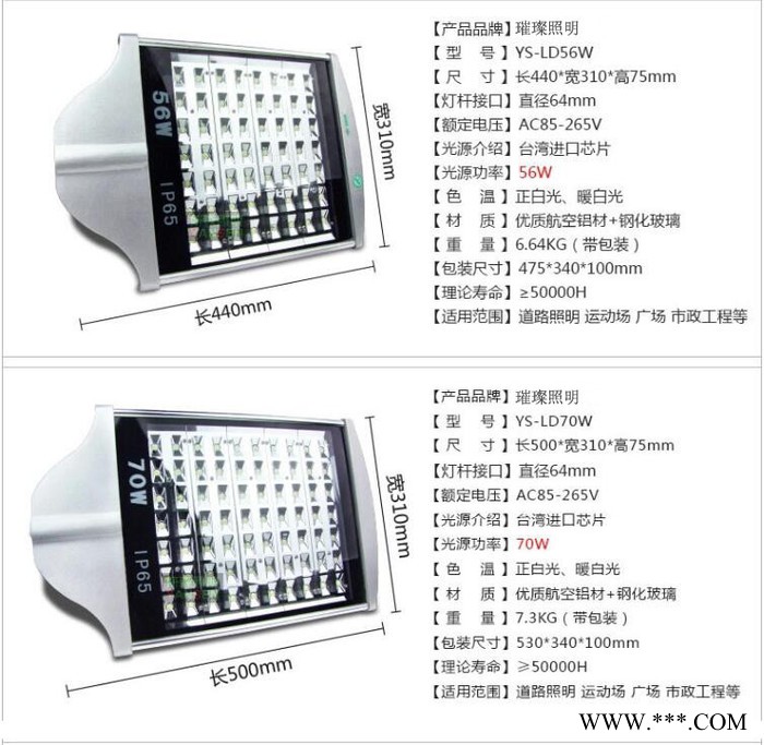 璀璨 道路灯具 30W-250WLED模组路灯  太阳能路灯图6