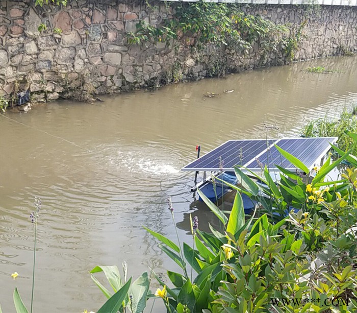 绿博斯LBSSUN-TL 河道专用太阳能光伏板推流曝气机 污水处理太阳能增氧曝气机 光伏浮船蓄电池组太阳能推流曝气机图2