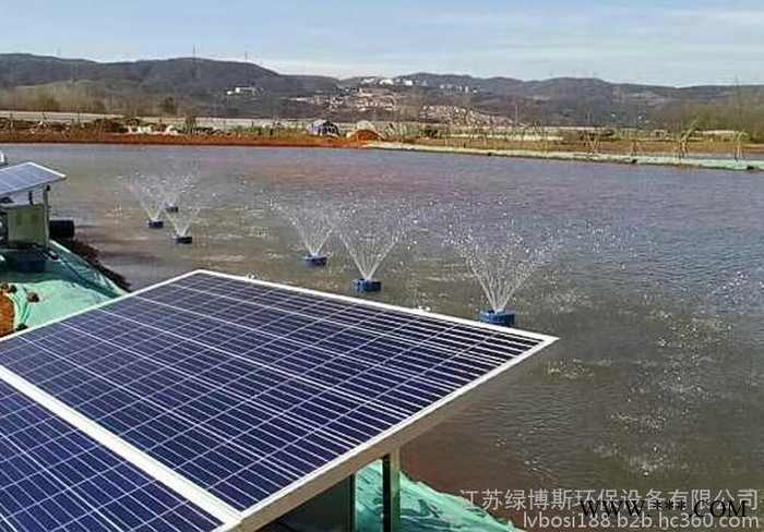 绿博斯LBSSUN-PQ 污水河道治理太阳能曝气机 河道专用太阳能光伏板喷泉曝气机 光伏浮船蓄电池组太阳能喷泉曝气机图4