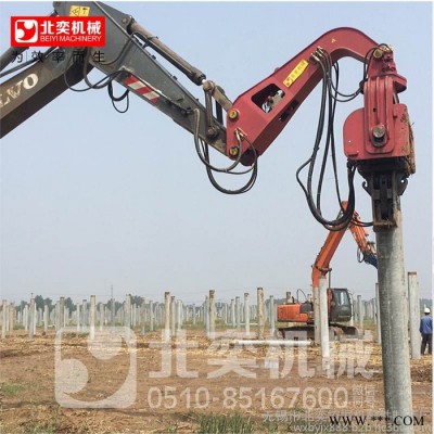 拉森钢板桩施工机械_北奕机械_【8m桩3分钟** 光伏桩基