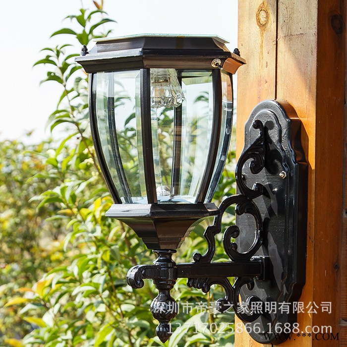 太阳能壁灯阳能灯户外壁灯别墅家门灯景观花园灯院外墙壁灯图3
