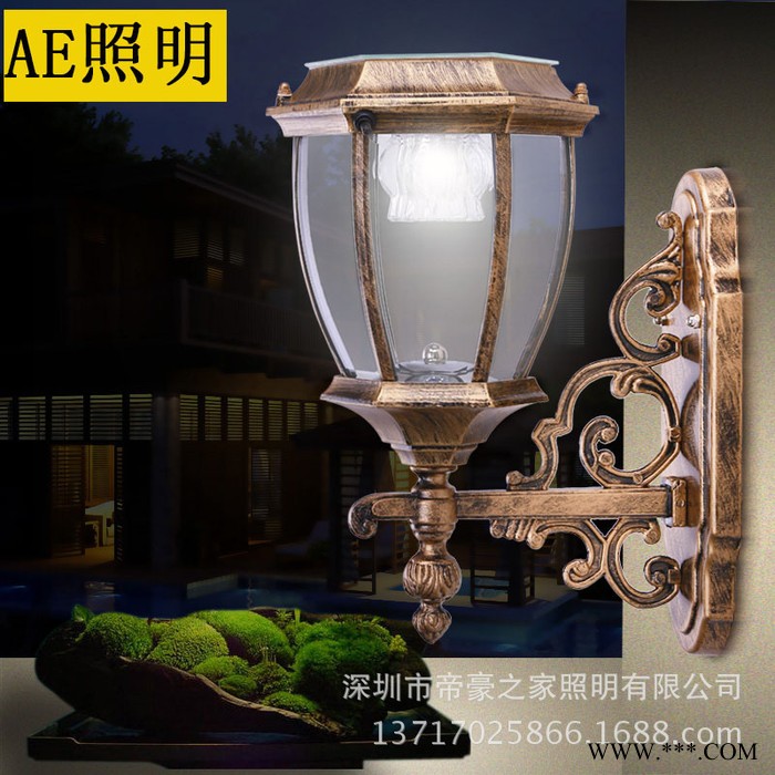 太阳能壁灯阳能灯户外壁灯别墅家门灯景观花园灯院外墙壁灯图2