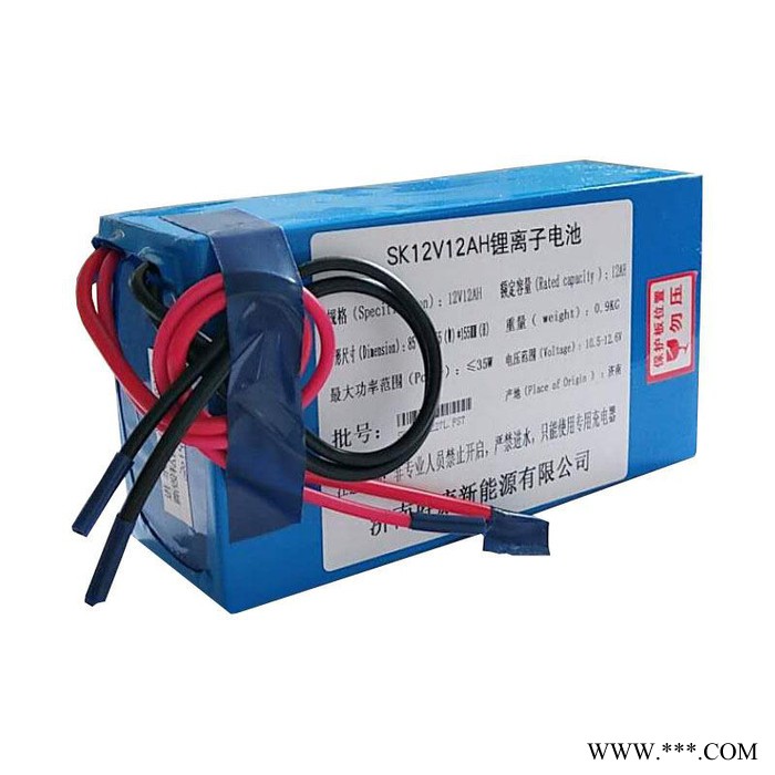 济南胜康 12v12ah三元锂电池 12安锂电池 18650锂电组 太阳能储能 工厂批发图2