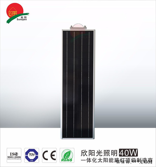 40W锂电池太阳能路灯一体化太阳能庭院灯新农村建设道路照明户外欧式庭院灯图2