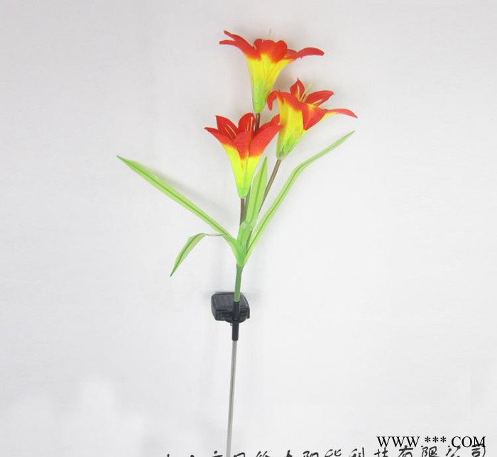 太阳能防真橙色百合花花灯 太阳能LED庭院灯图3
