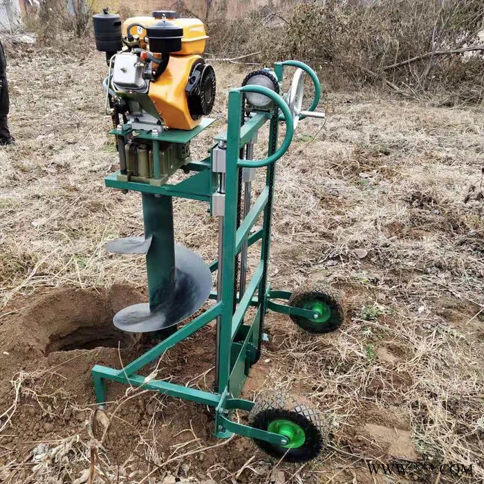 手提植树打眼机 工地牧场打桩埋柱挖坑机 启航新款光伏发电钻坑机图7