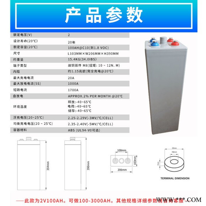 圣阳蓄电池2V3000AH 管式胶体蓄电池OPZV3000变电所电力太阳能专用图2