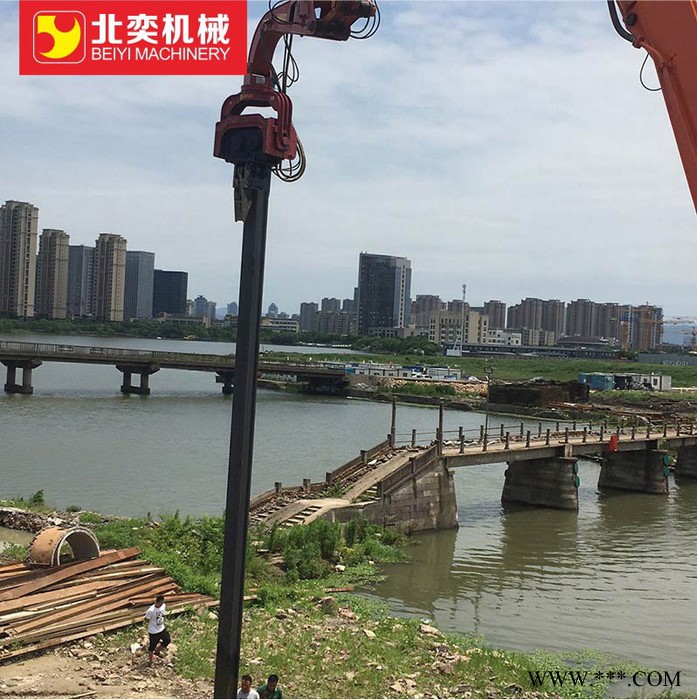北奕BY-VH250高频液压打桩机械生产价光伏打桩机厂家销售打拔钢板桩图2