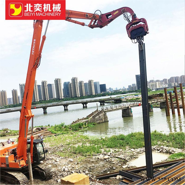 北奕BY-VH250高频液压打桩机械生产价光伏打桩机厂家销售打拔钢板桩图5