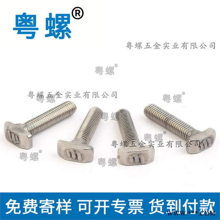 304不锈钢螺丝厂 粤螺T型螺丝 欧标45型材东莞光伏支架螺栓 .图2