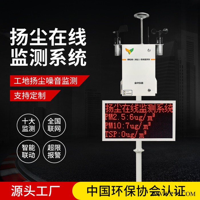 施工工地SLFW-YC01扬尘在线监测系统，扬尘噪声监测系统厂家，推荐金叶仪器图2