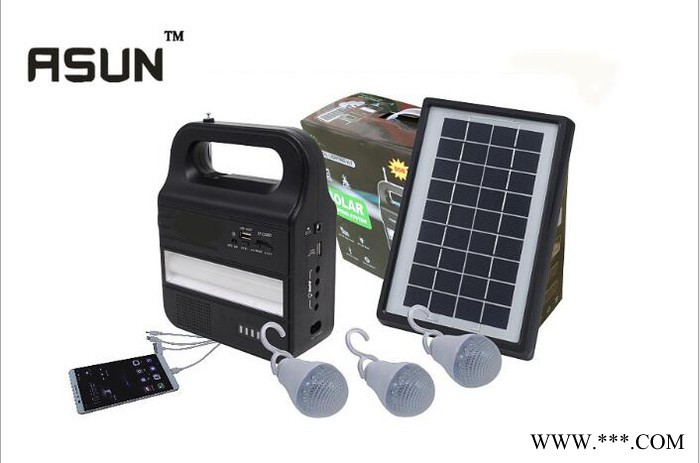 ASUNIS-1377S 太阳能小系统便携式太阳能直流小系统 新款户外野营灯 台灯 户外应急照明灯图2