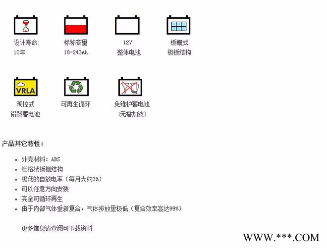 原装 美国GNB蓄电池S12V120 ups电源 免维护不断电 原装进口 银行**太阳能专用图2