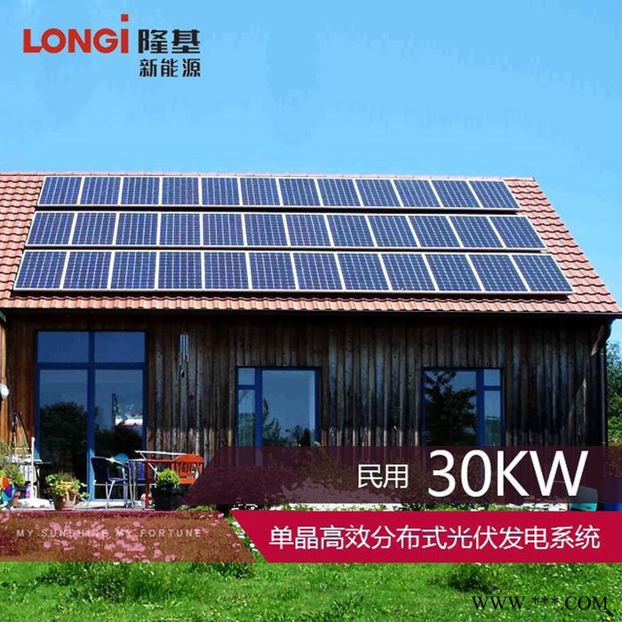 隆基 30kW光伏发电系统 屋顶光伏发电系统 太阳能电池板 价格面议图4