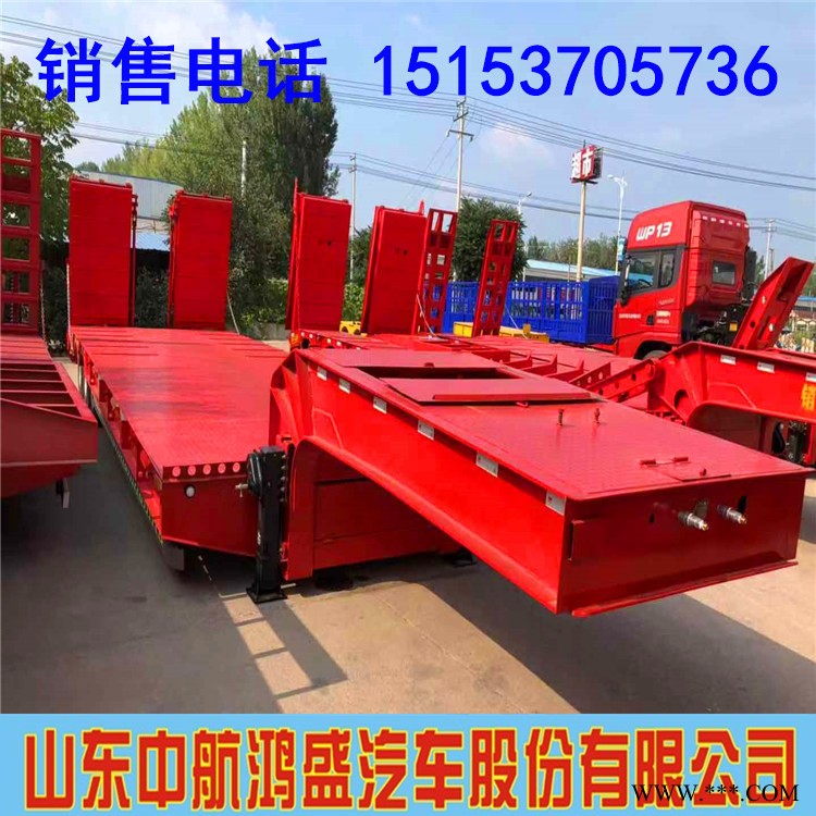 风力发电扇叶运输半挂车 挖掘机半挂车