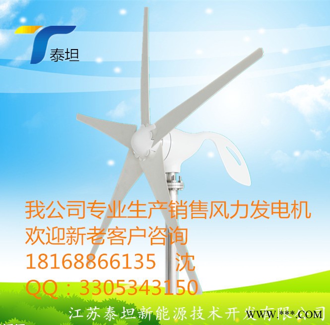 风力发电机  ** 300W 12/24V 铝合金一体压铸小风机  5叶片 风力发电机图1